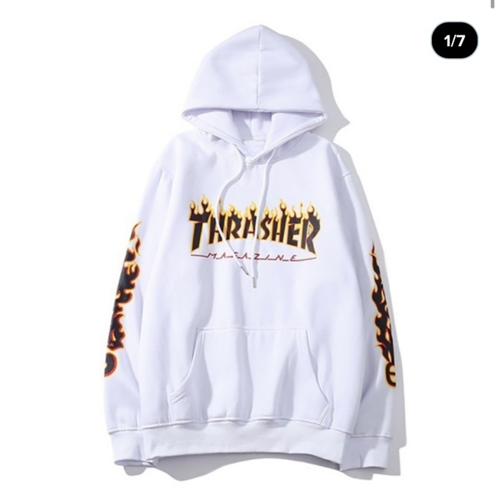 white thrasher hoodie